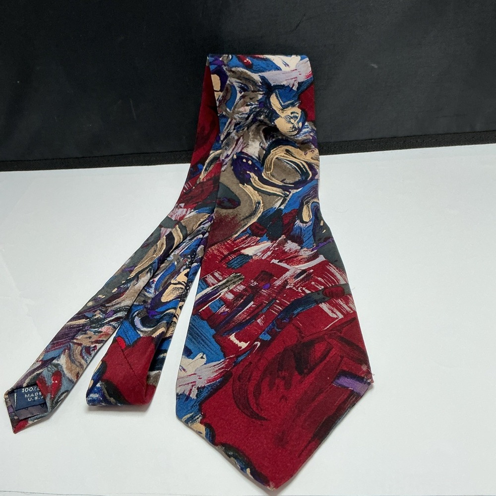Vintage Miles Davis Silk Tie Artistic Collection Abstract Jazz Music Trumpet Art - Picture 1 of 7